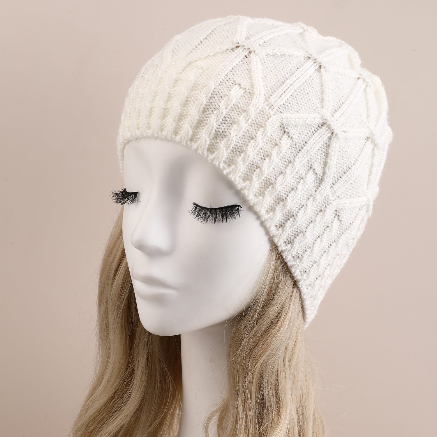 Wholesale Autumn and Winter Hemp Pattern Single Layer Wool Knitted Acrylic Hat